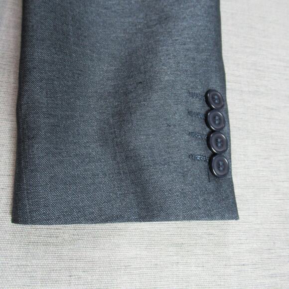 House Of St Benets Blazer Mens 38S/31W Blue Gray 2 Button Slim Coat Suit Jacket - Picture 5 of 14